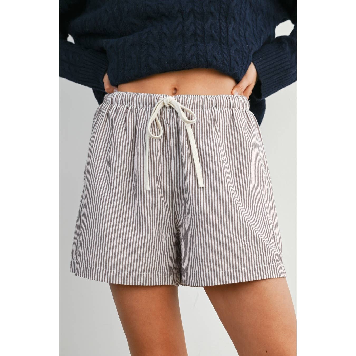 Casual Striped Drawstring Shorts - BMP7940
