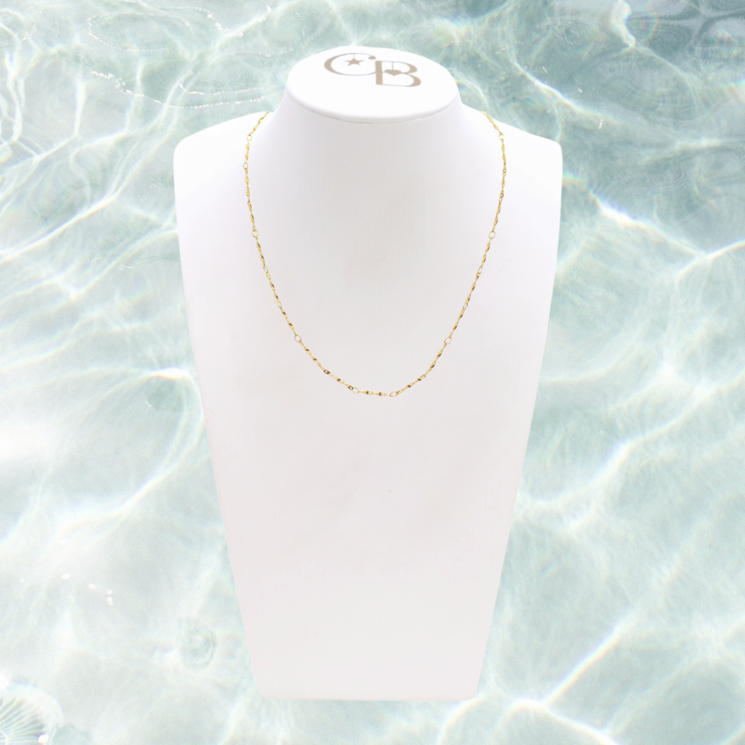 Gold Simple Twist Necklace | Waterproof, Hypoallergenic & Tarnish Resistant