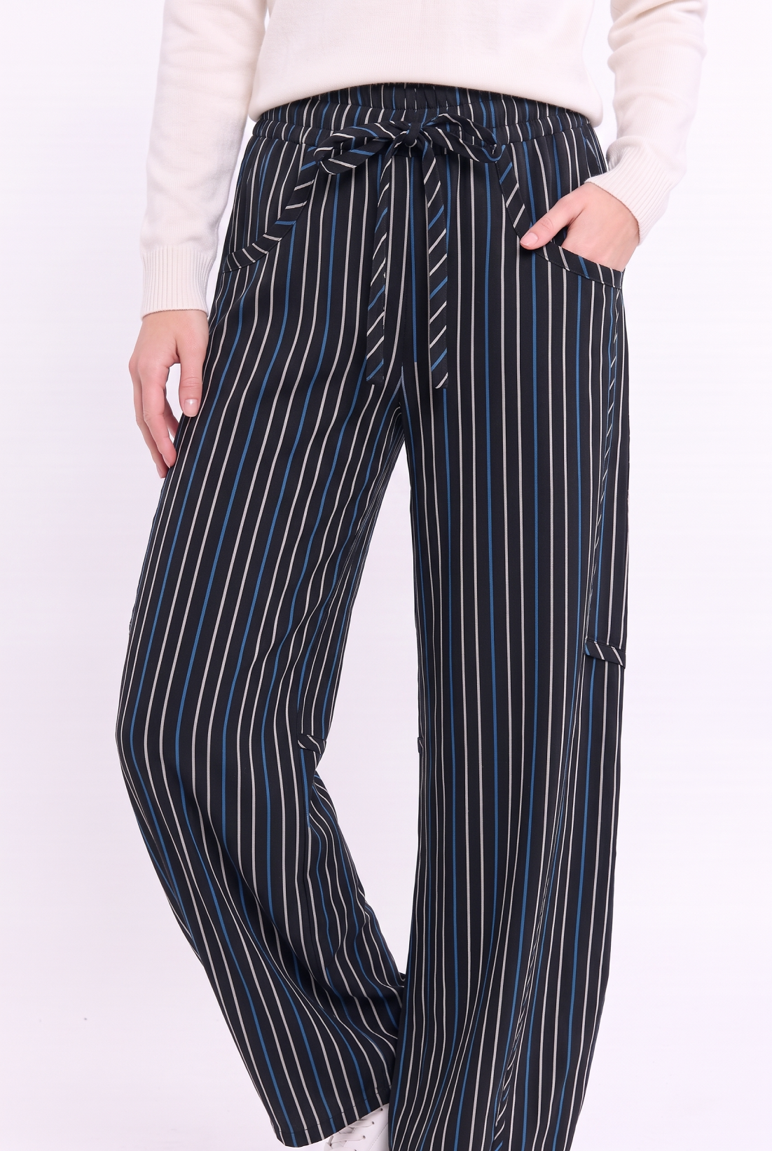 CB10394J Pinstripe Drawstring Pants