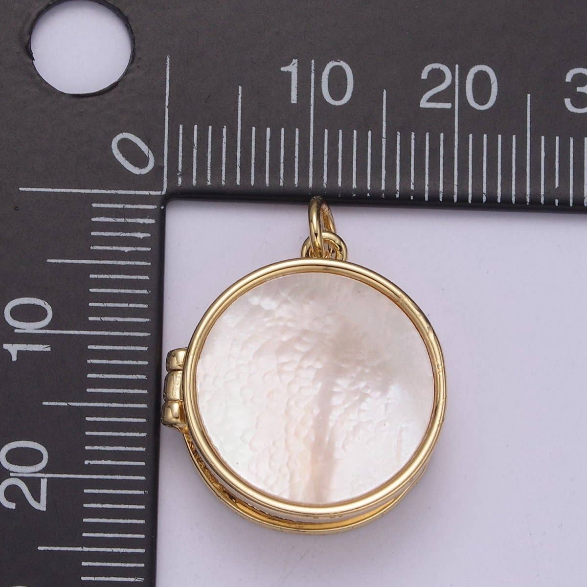 Pearl Locket Charm Necklace 14k Gold Filled Round Locket for Photo Necklace • Pearl Jewelry Supply W-192