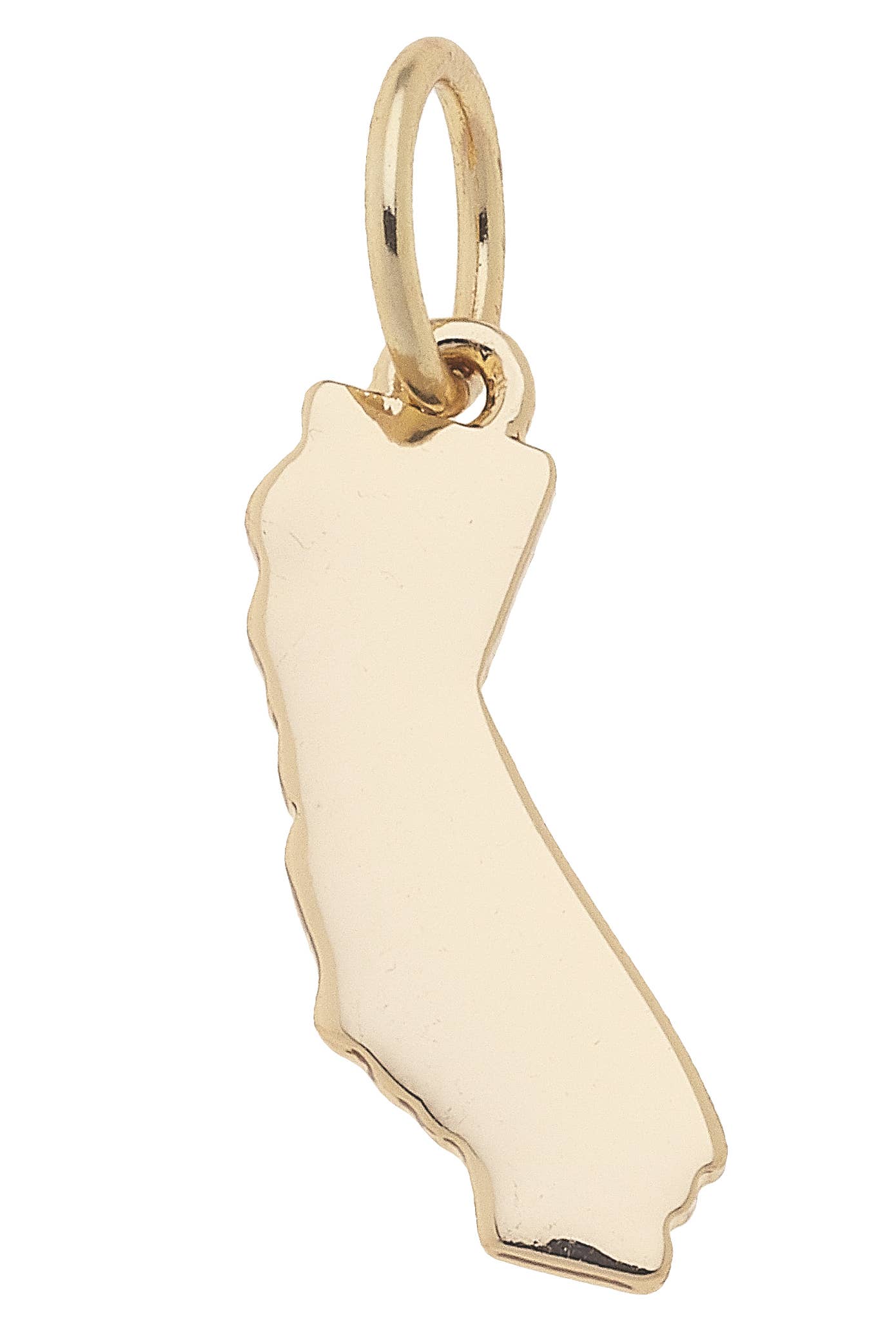 California Shaped State Charm in Shiny Gold