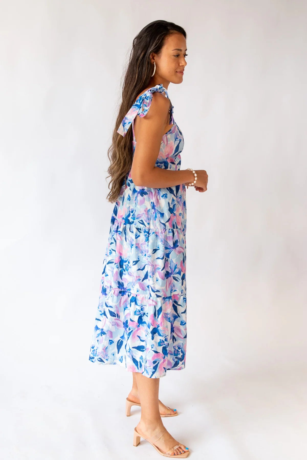 Alessia Printed Midi Tiered Dress