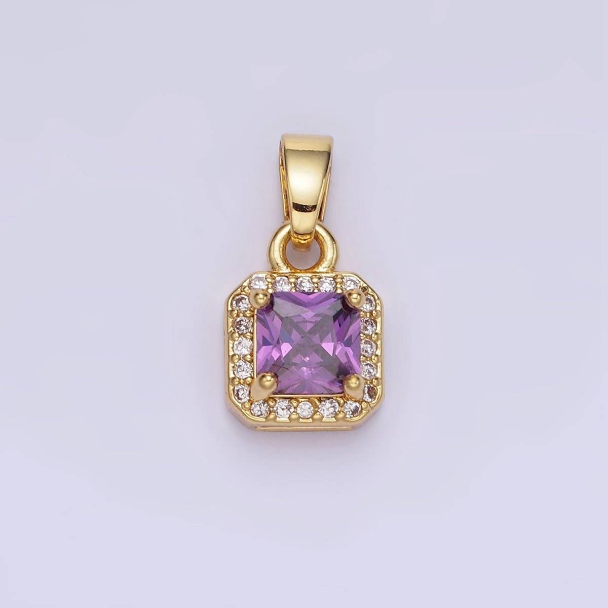 Paved Edged Square Pendant