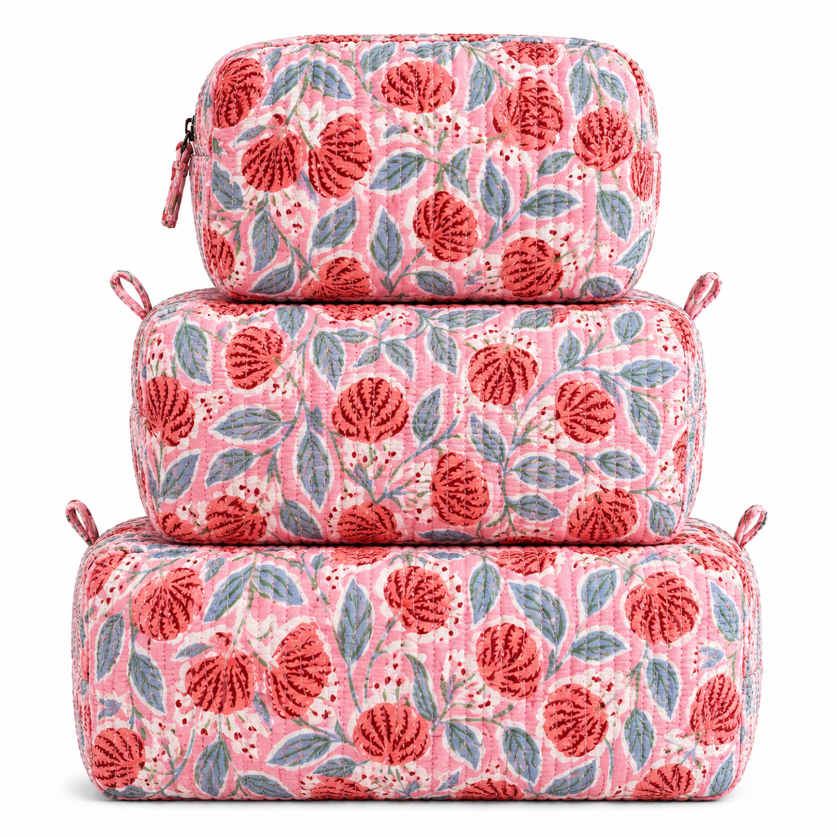 Light Pink Floral Quilted Bags