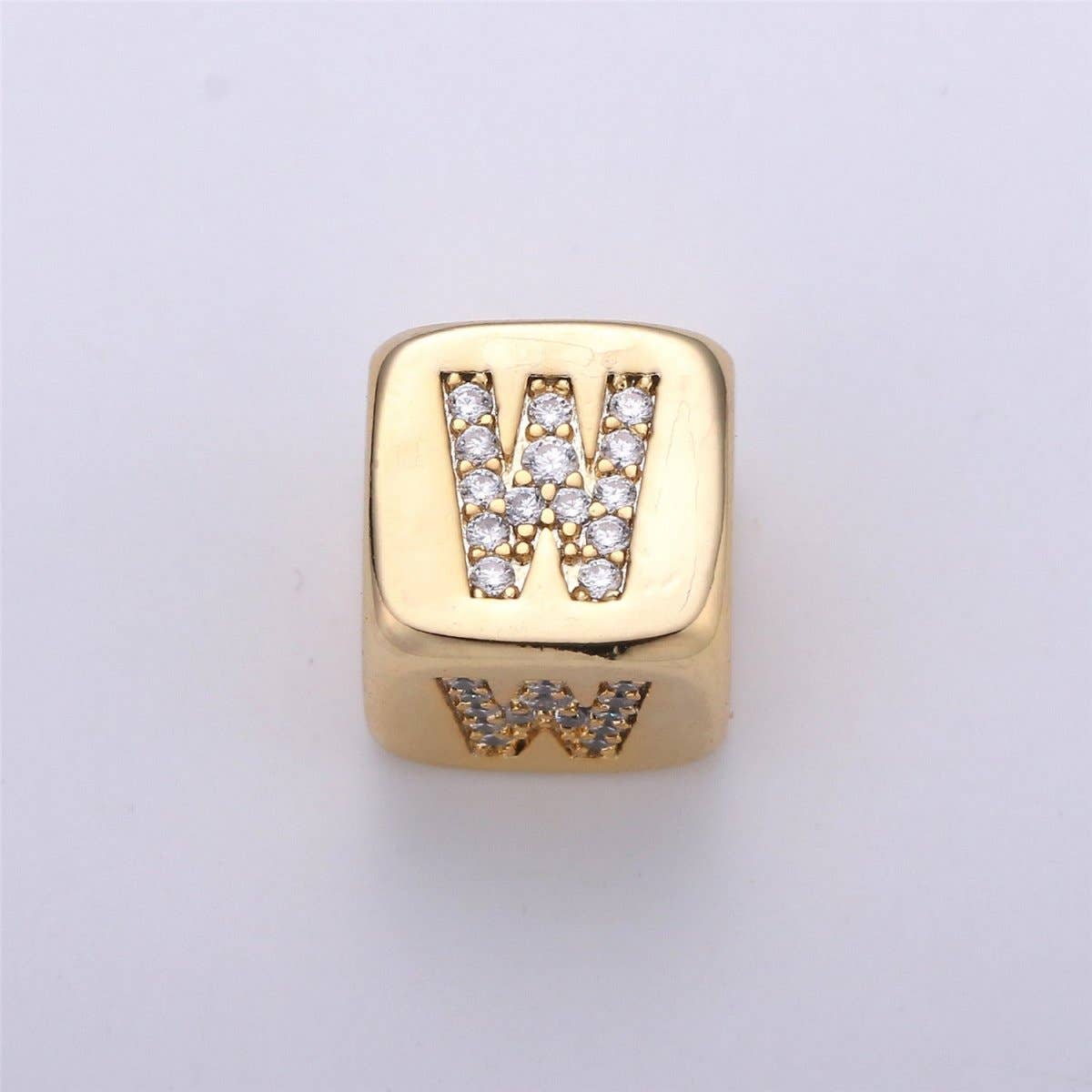 9x9mm Gold Initial Letter Beads, Alphabet Beads, Initial Beads, Alphabet Blocks Micro Pave Initial Block Charm for Bracelet Necklace Supply