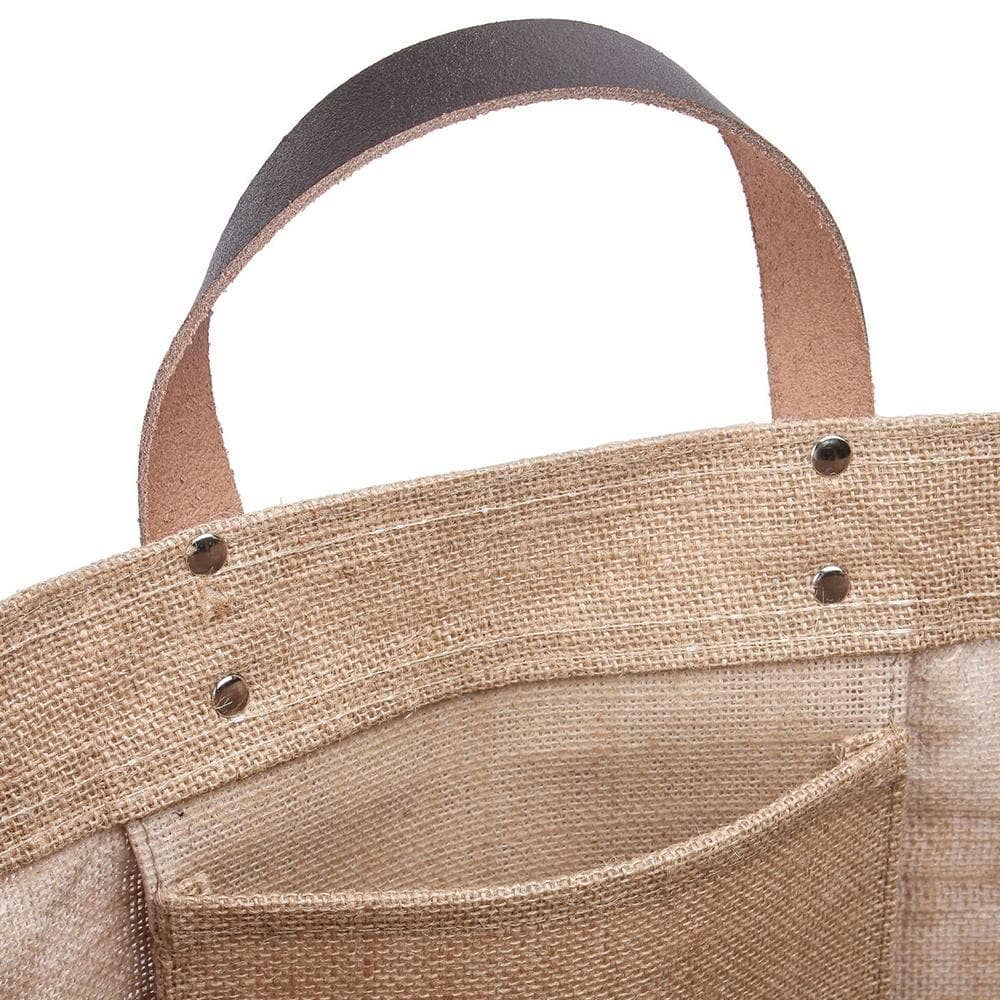 Bazaar Jute and Leather Market Tote Bag