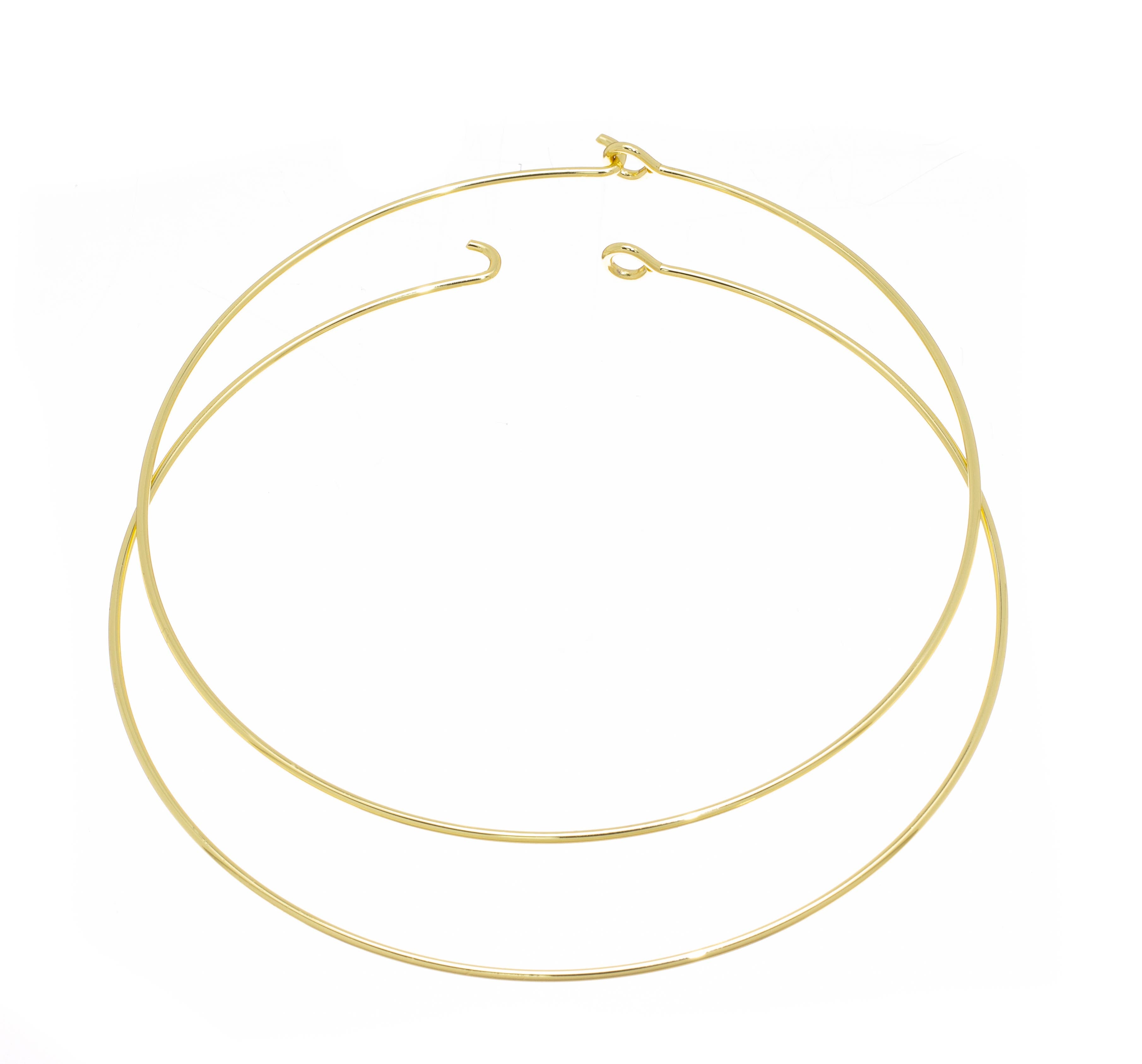 Gold Wire Choker Necklace, Wire Collar Necklace NLG1043
