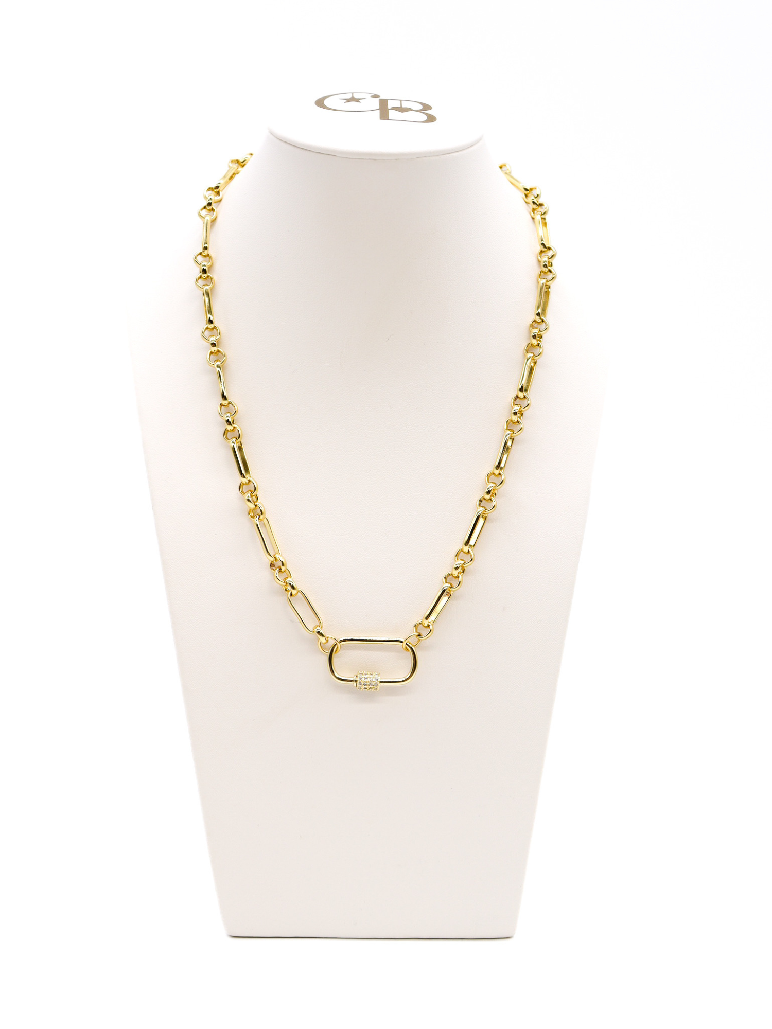 Limited Edition Gold Anna Necklace with Gabi Carabiner|16"
