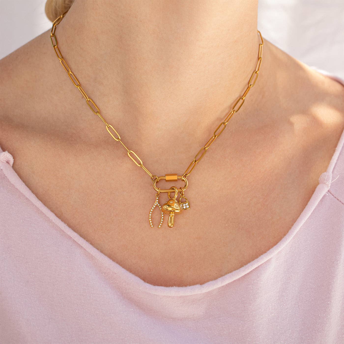 Paperclip Carabiner Necklace
