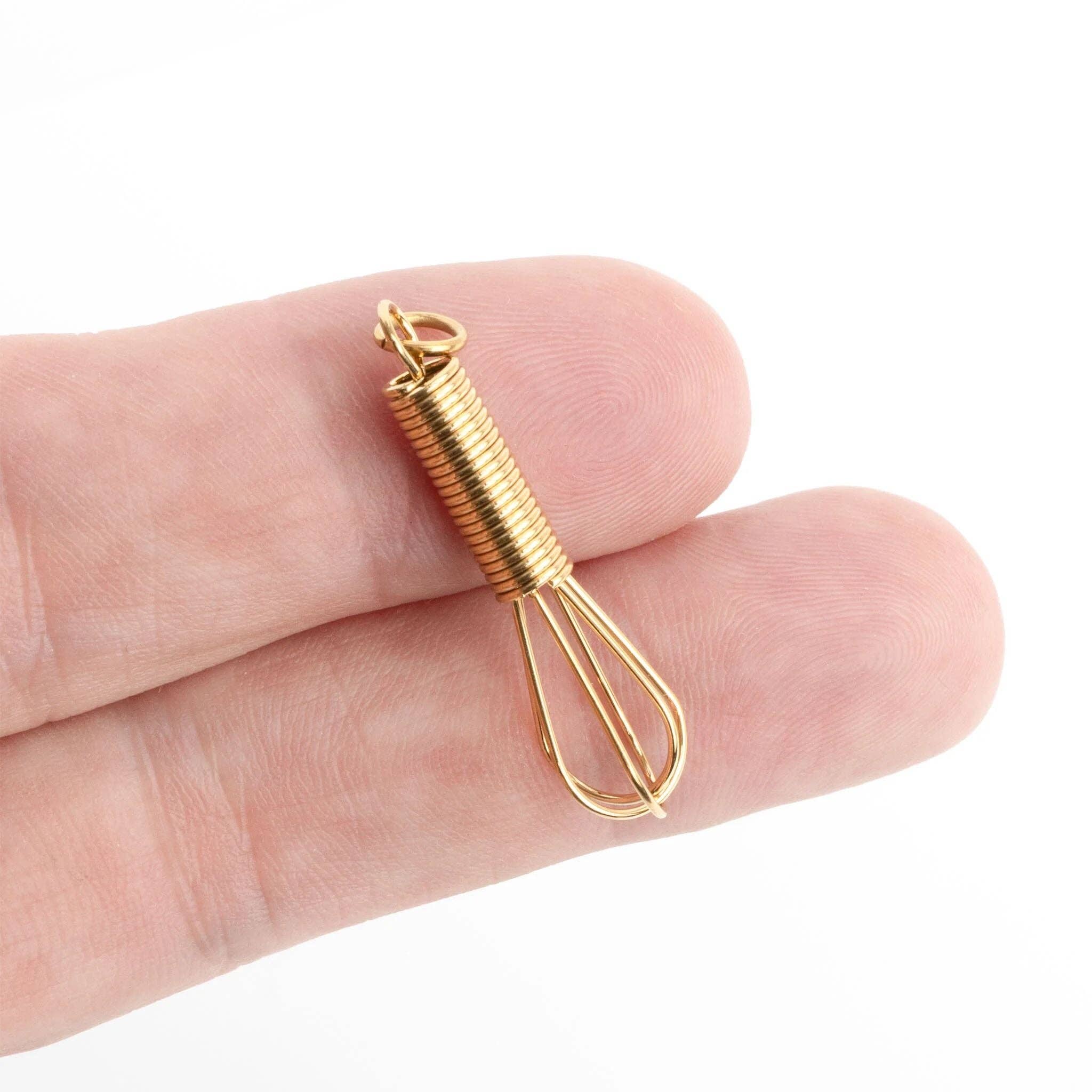 18K Gold PVD Stainless Steel Whisk Charm