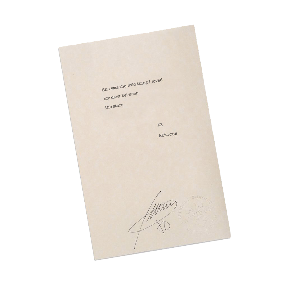 “Dark Between The Stars” Typed + Signed Poem by Atticus Poet