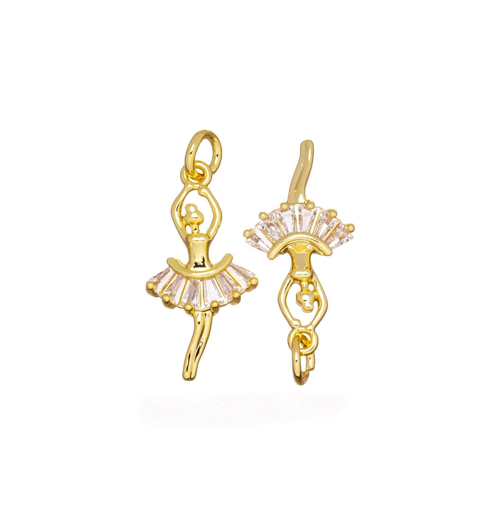 Gold Ballerina Dancing Charm