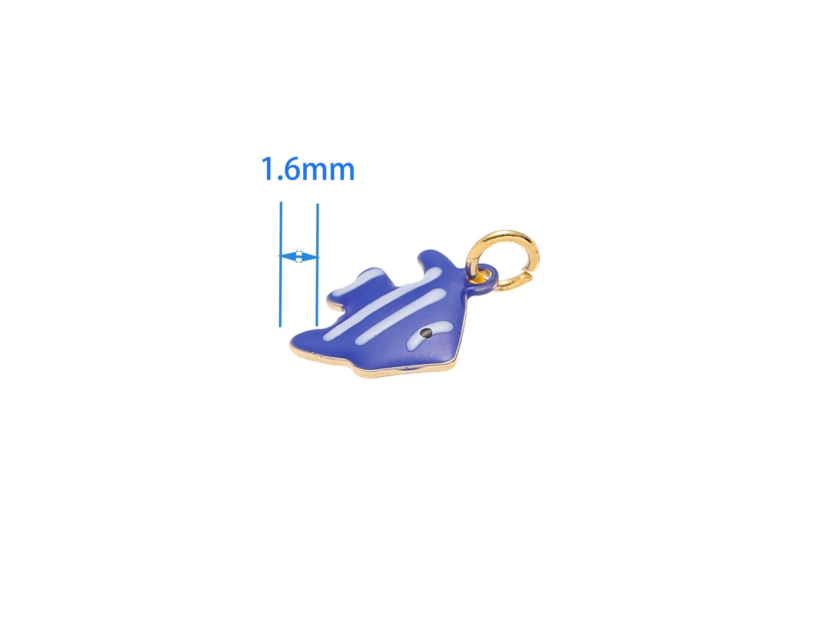Blue Tang Fish Charms for Jewelry Making CPG1436