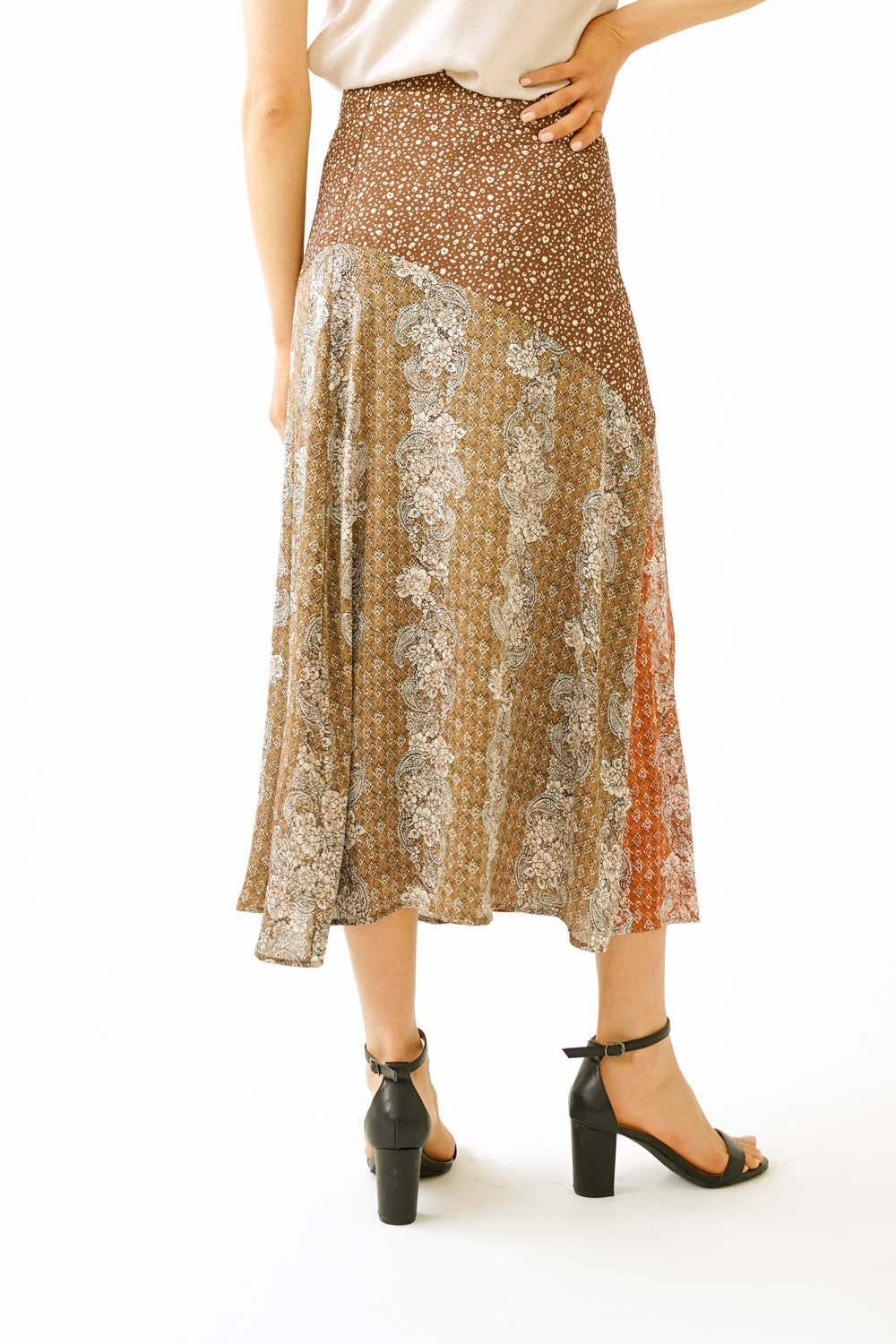 19698 Mix Print Skirt