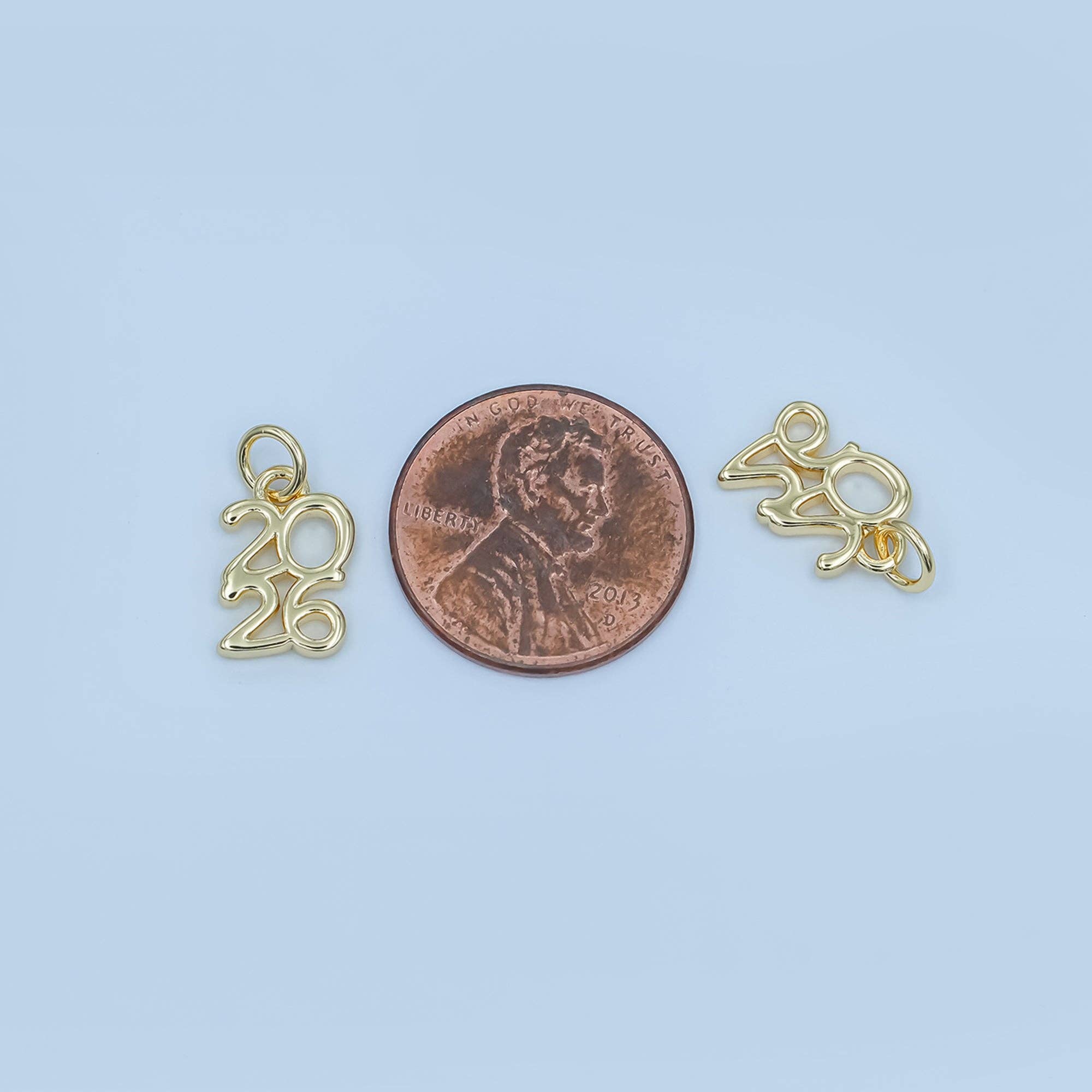 24K Gold Filled "2026" Year Script Minimalist Charm