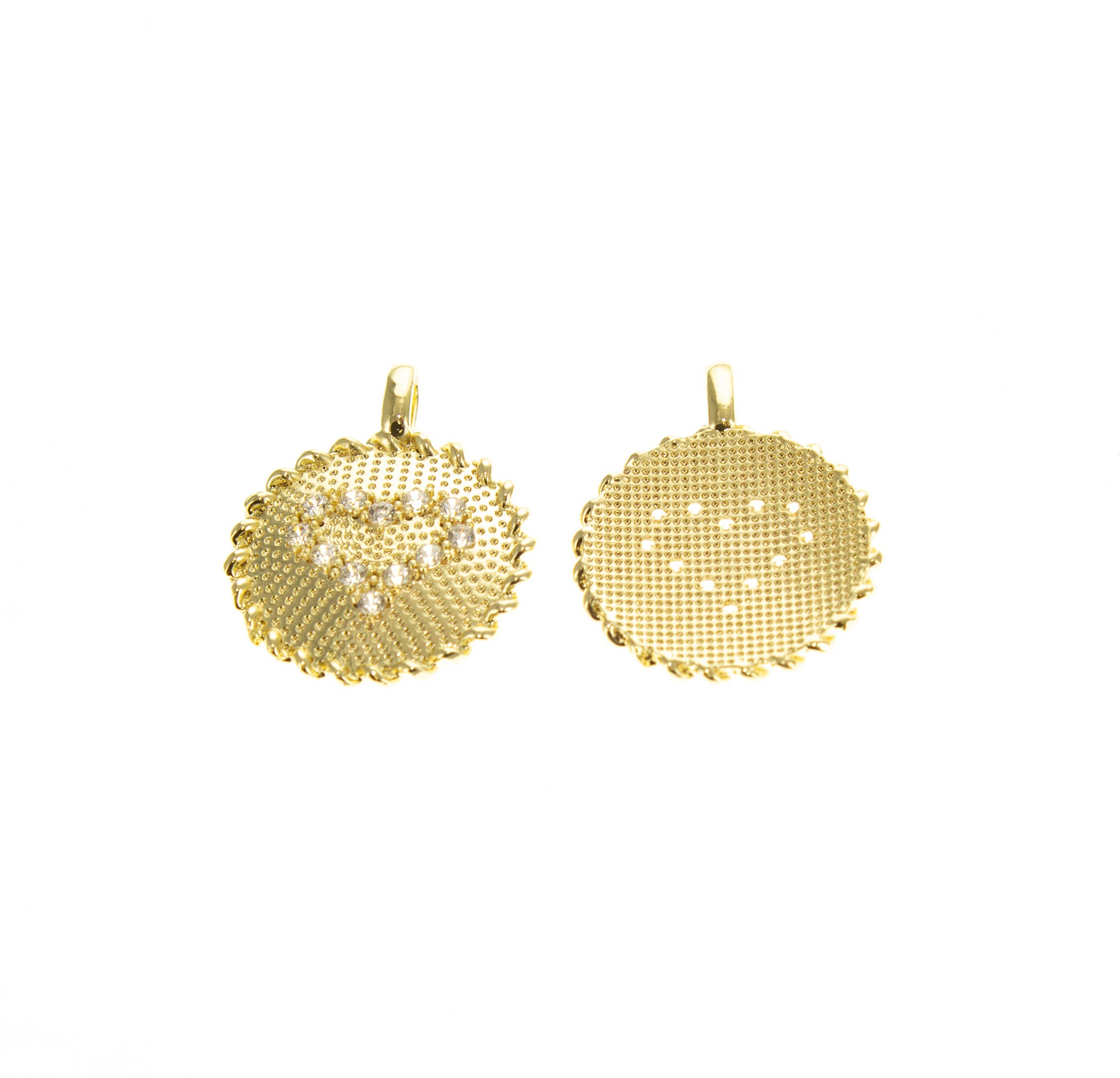 CZ Heart Charm Gold