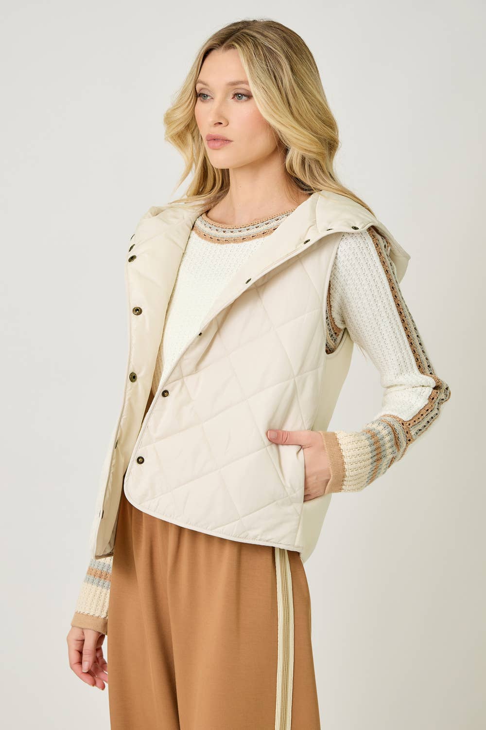 Quilted Puffer Hoodie Vest