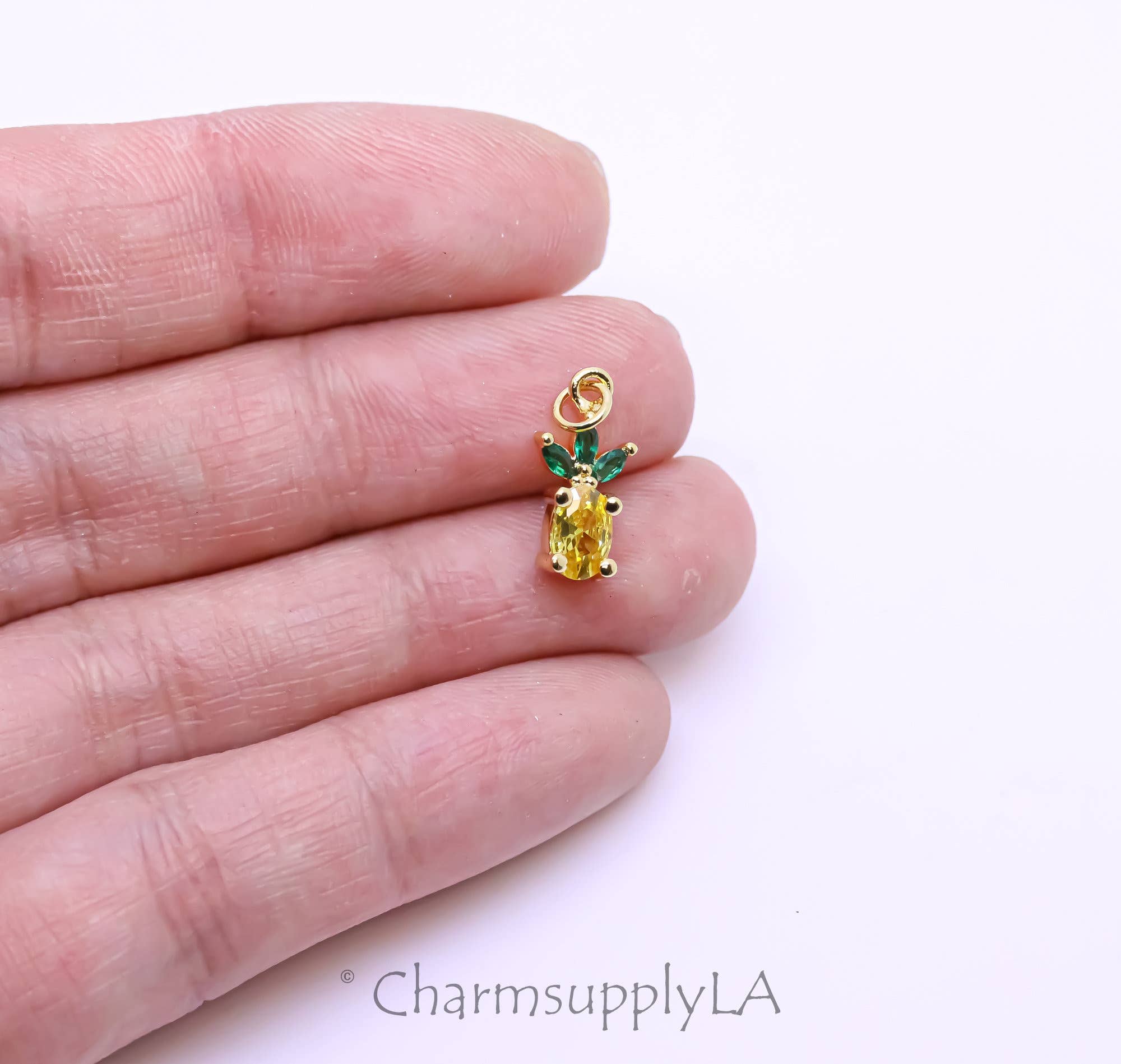 Gold Pineapple Charm Tropical Summer Vibe