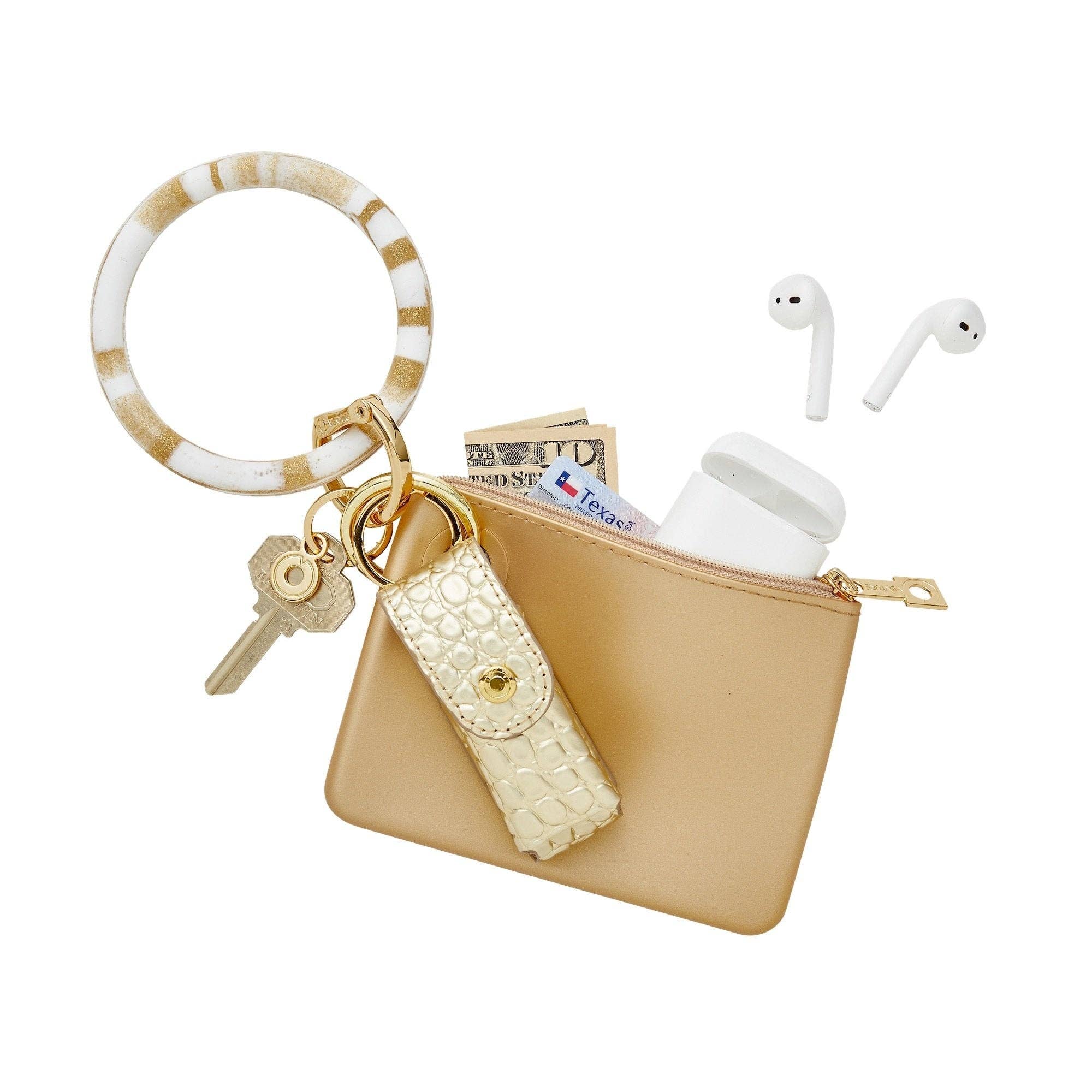 Silicone Big O® Key Ring - Gold Rush Marble