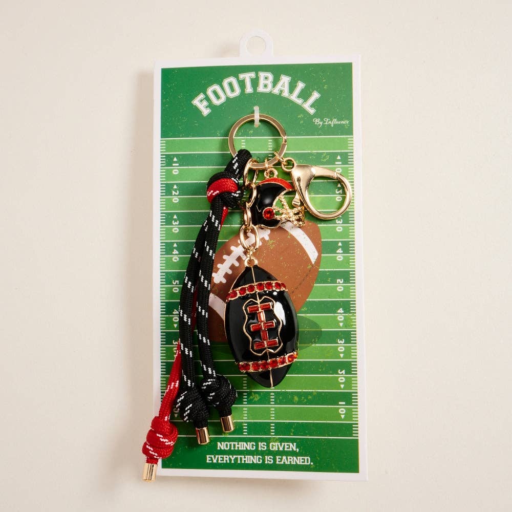 College Football Helmet Paracord Stone Keychain Bag Charm