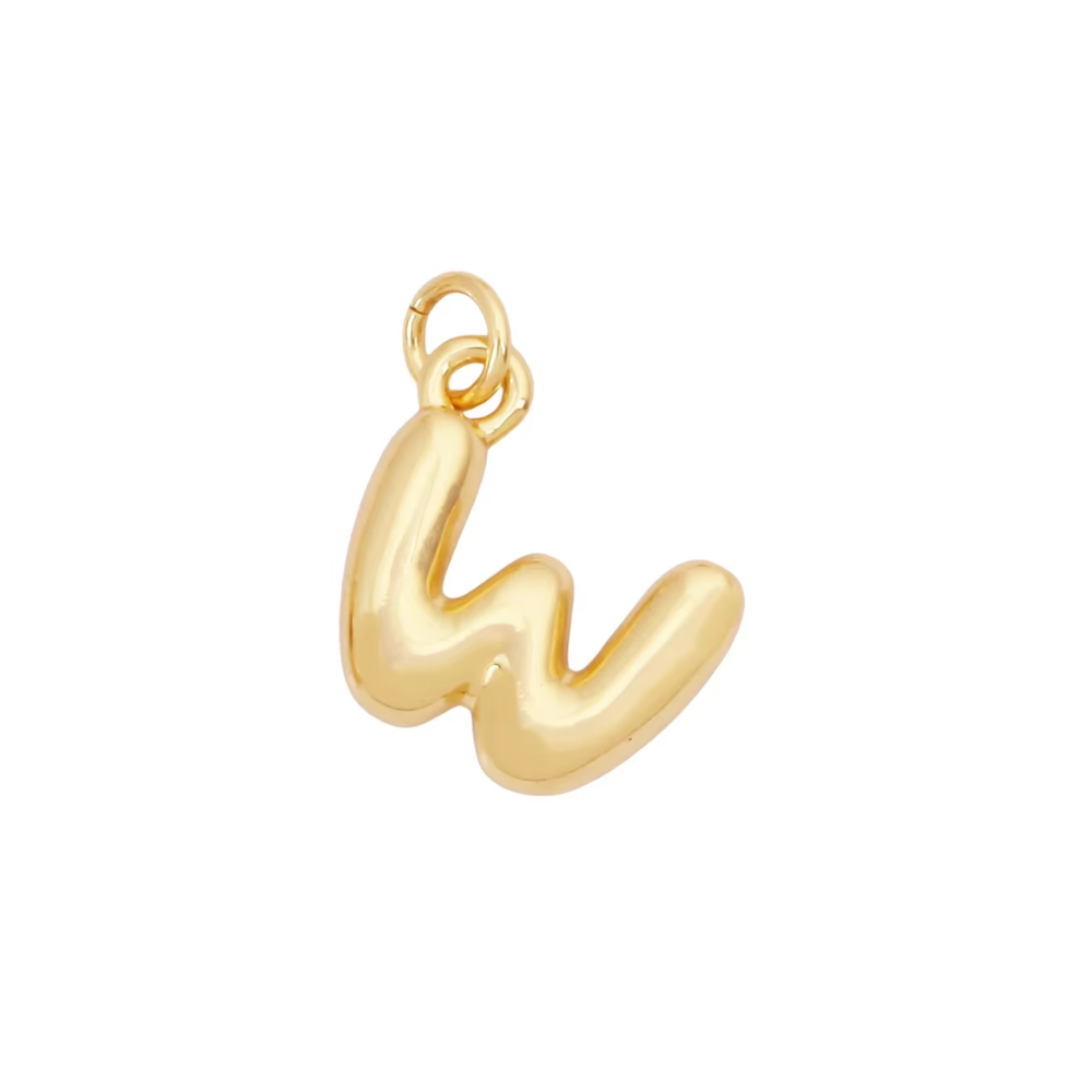 Bubble Letter Initial Charms