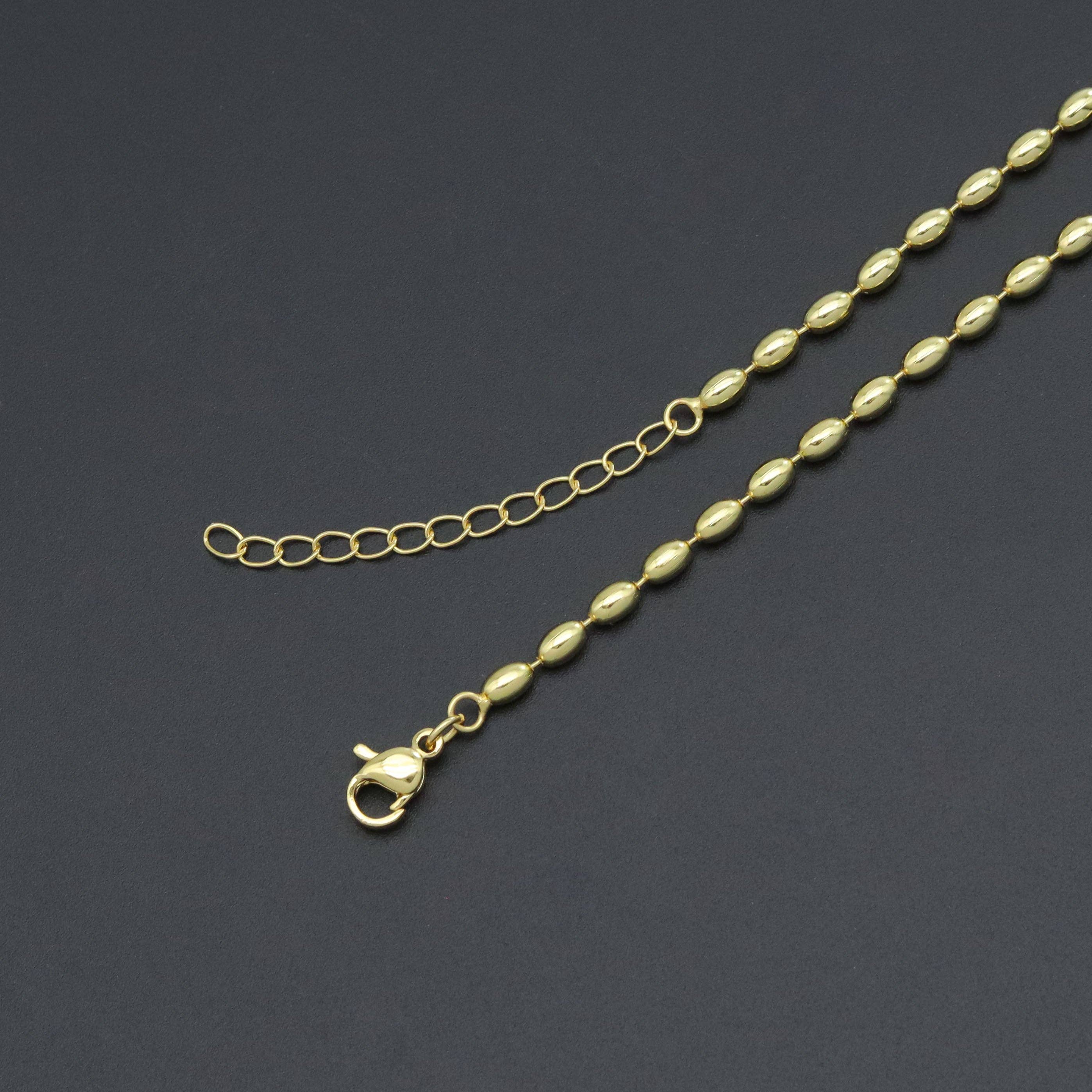 Gold Rice Beads Necklace