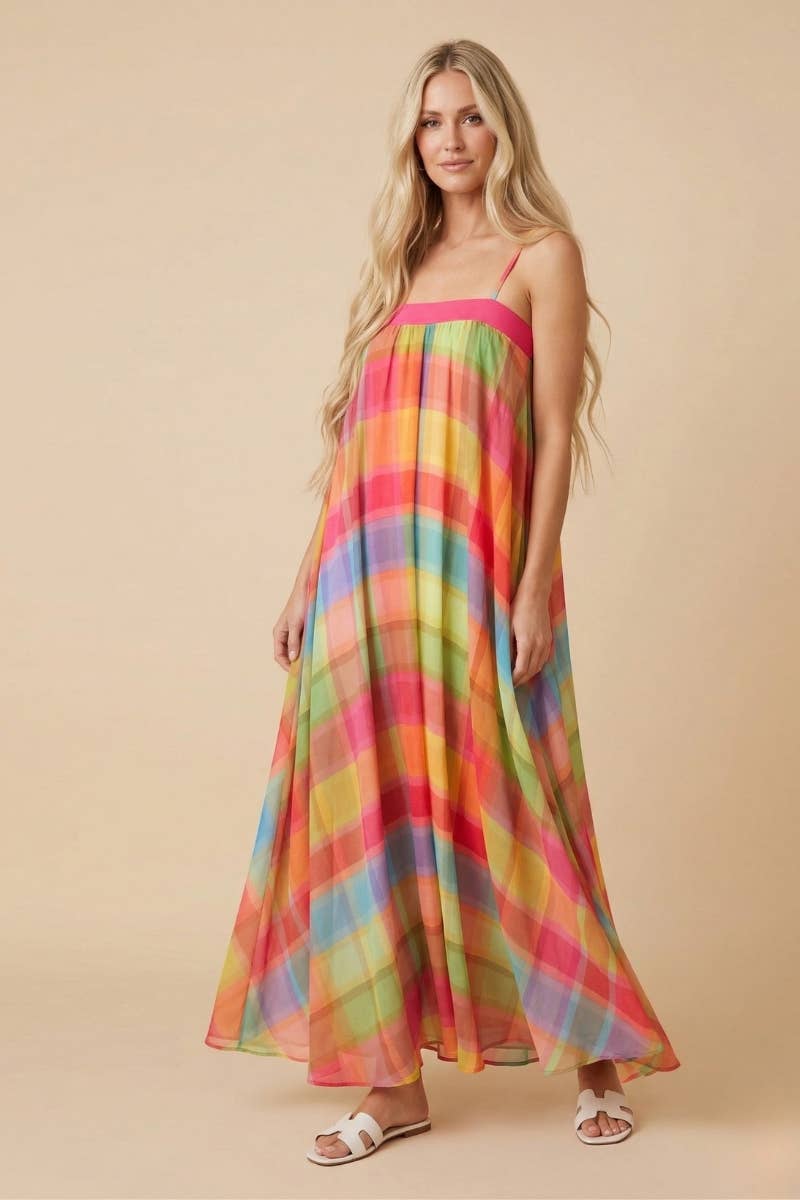 Prism Plaid Maxi Dress