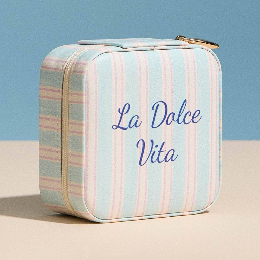 LA DOLCE VITA Striped Portable Square Jewelry Box