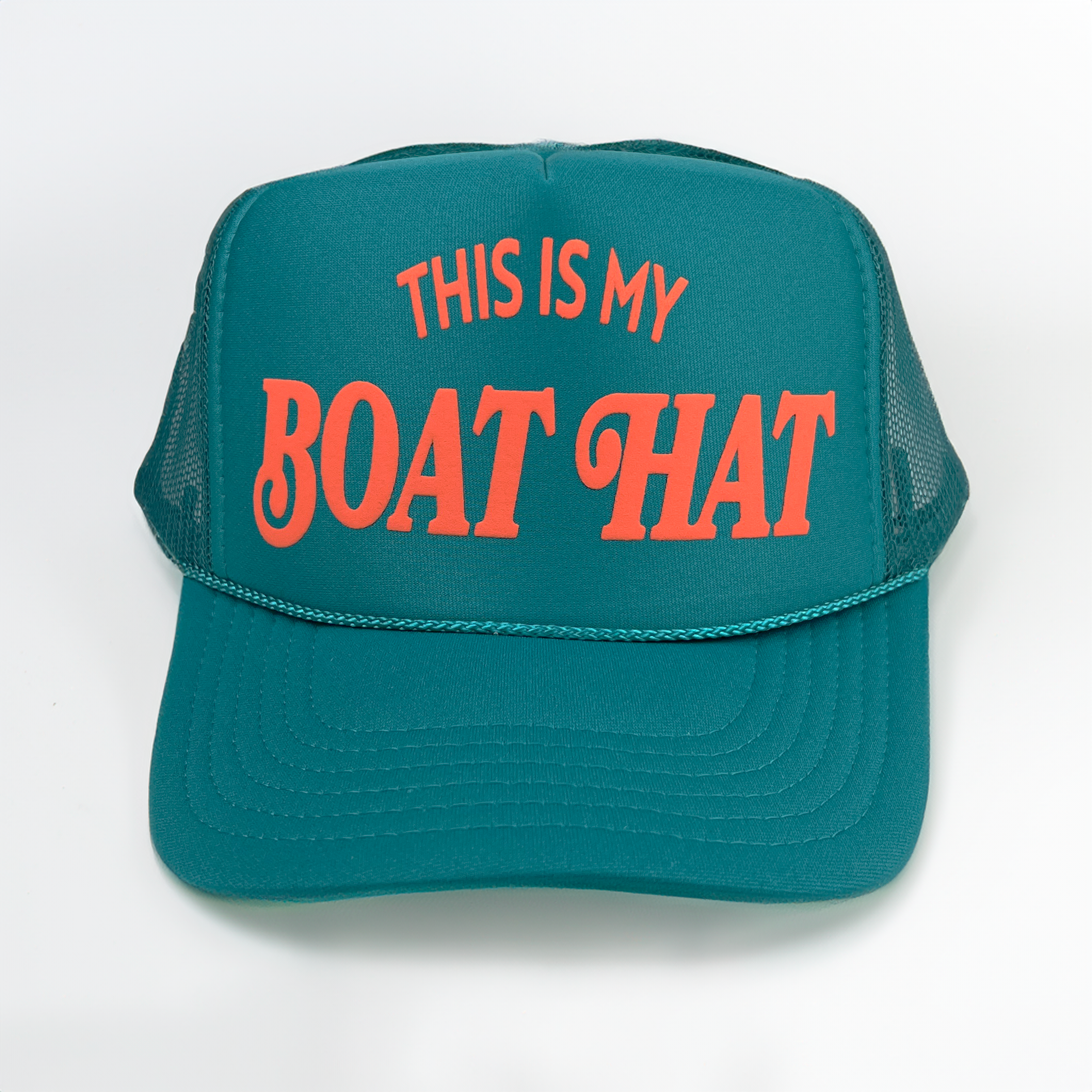 This Is My Boat Hat Adult Trucker Hat: Jade