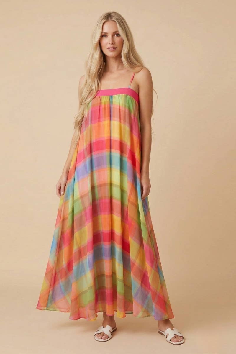 Prism Plaid Maxi Dress