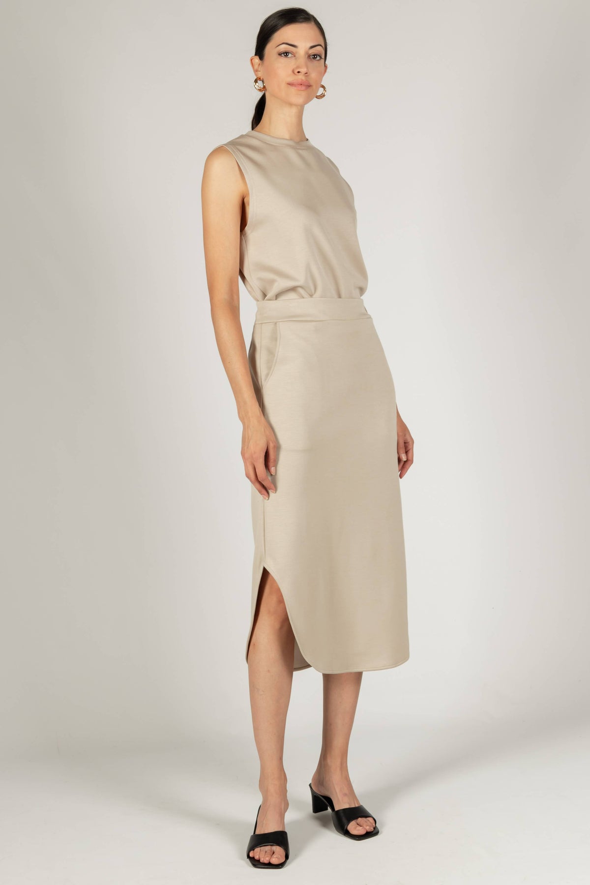 P. CILL Butter Modal Midi Skirt