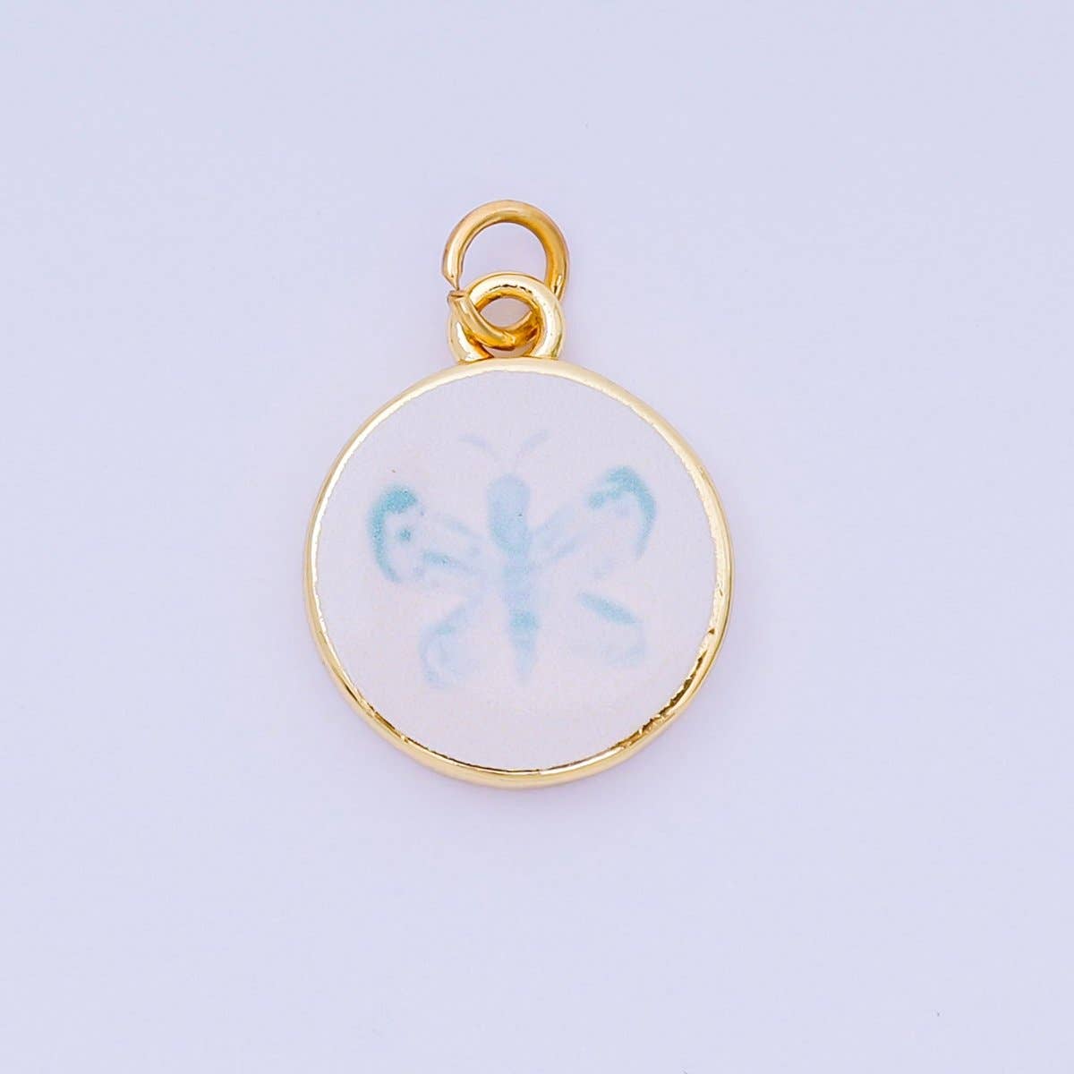 24K Gold Filled 18mm Enamel Art Beach Theme Charms