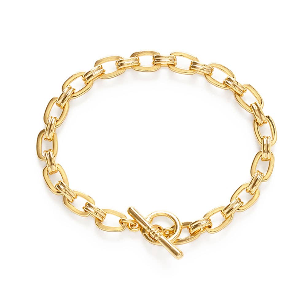 Chunky Link Chain Bracelet with Toggle Clasp