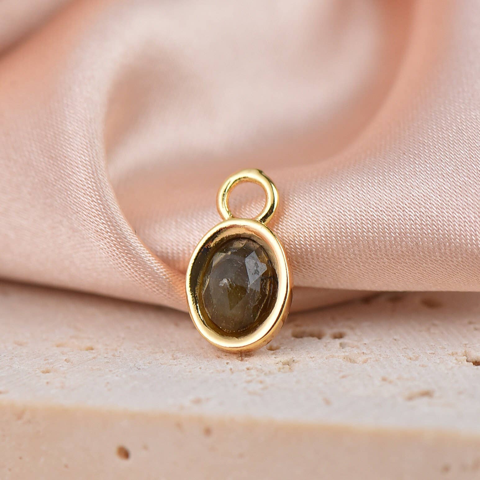Natural Stone Oval Charms