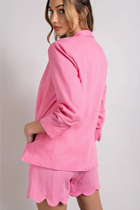 Lilly Fitted Linen Blazer