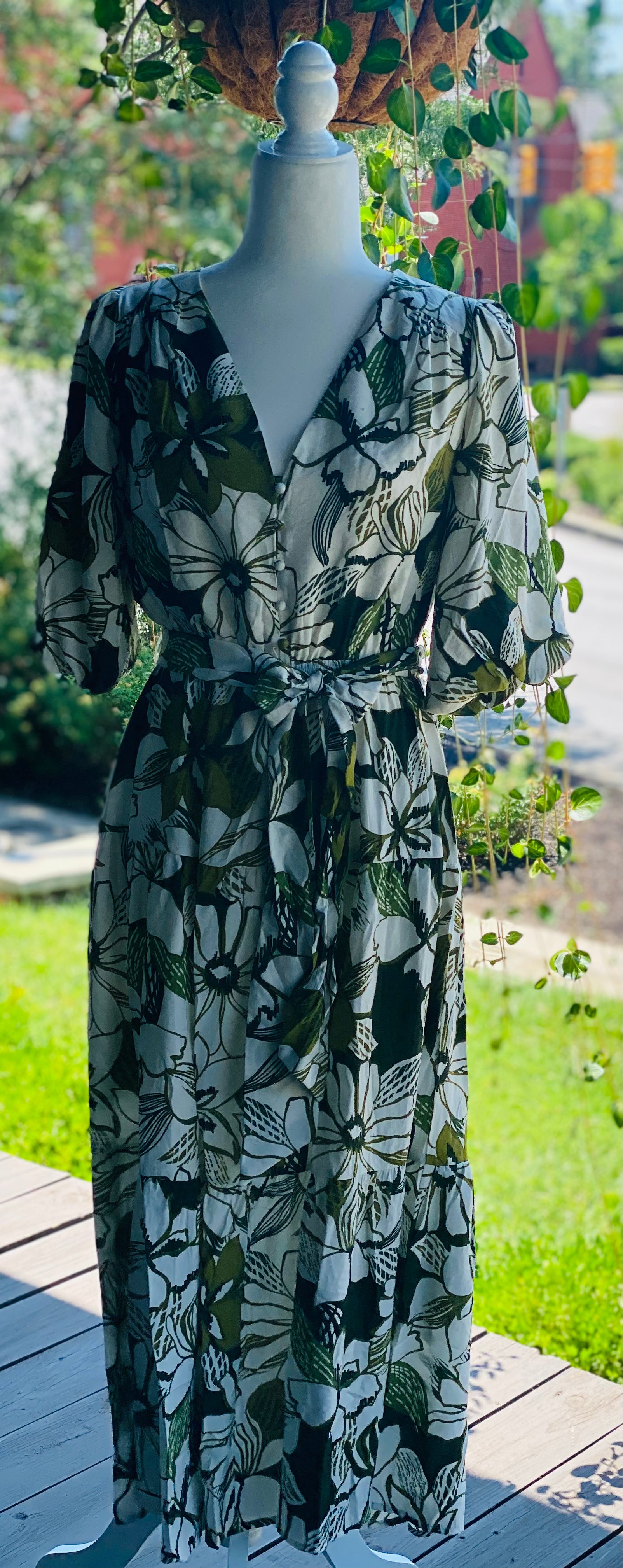 Libby Greenery Garden Midi Dress