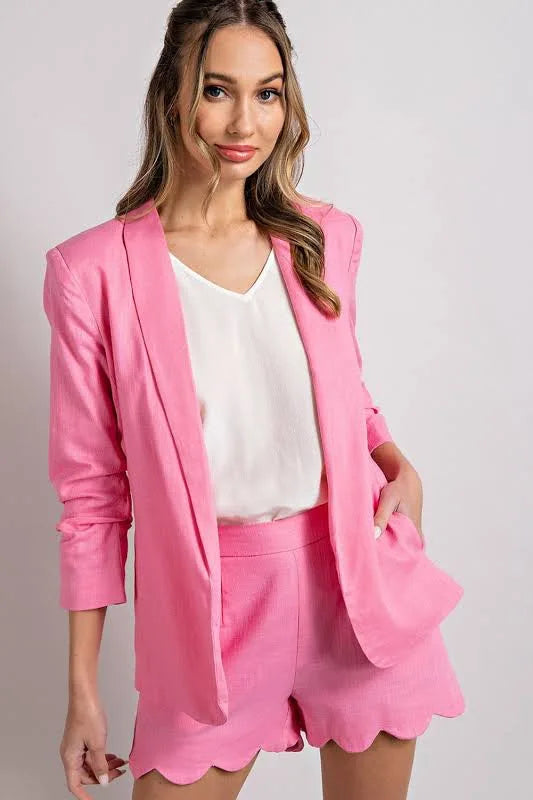 Lilly Fitted Linen Blazer