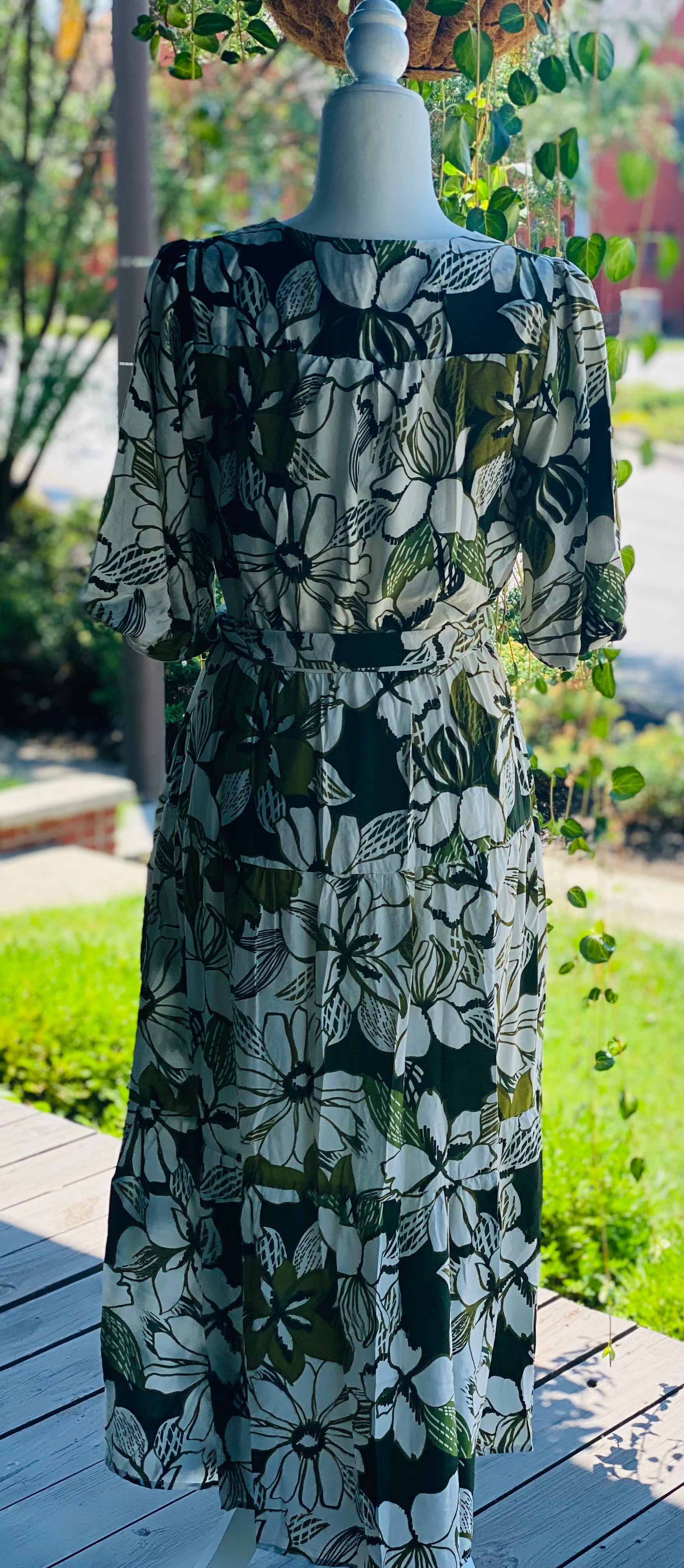 Libby Greenery Garden Midi Dress