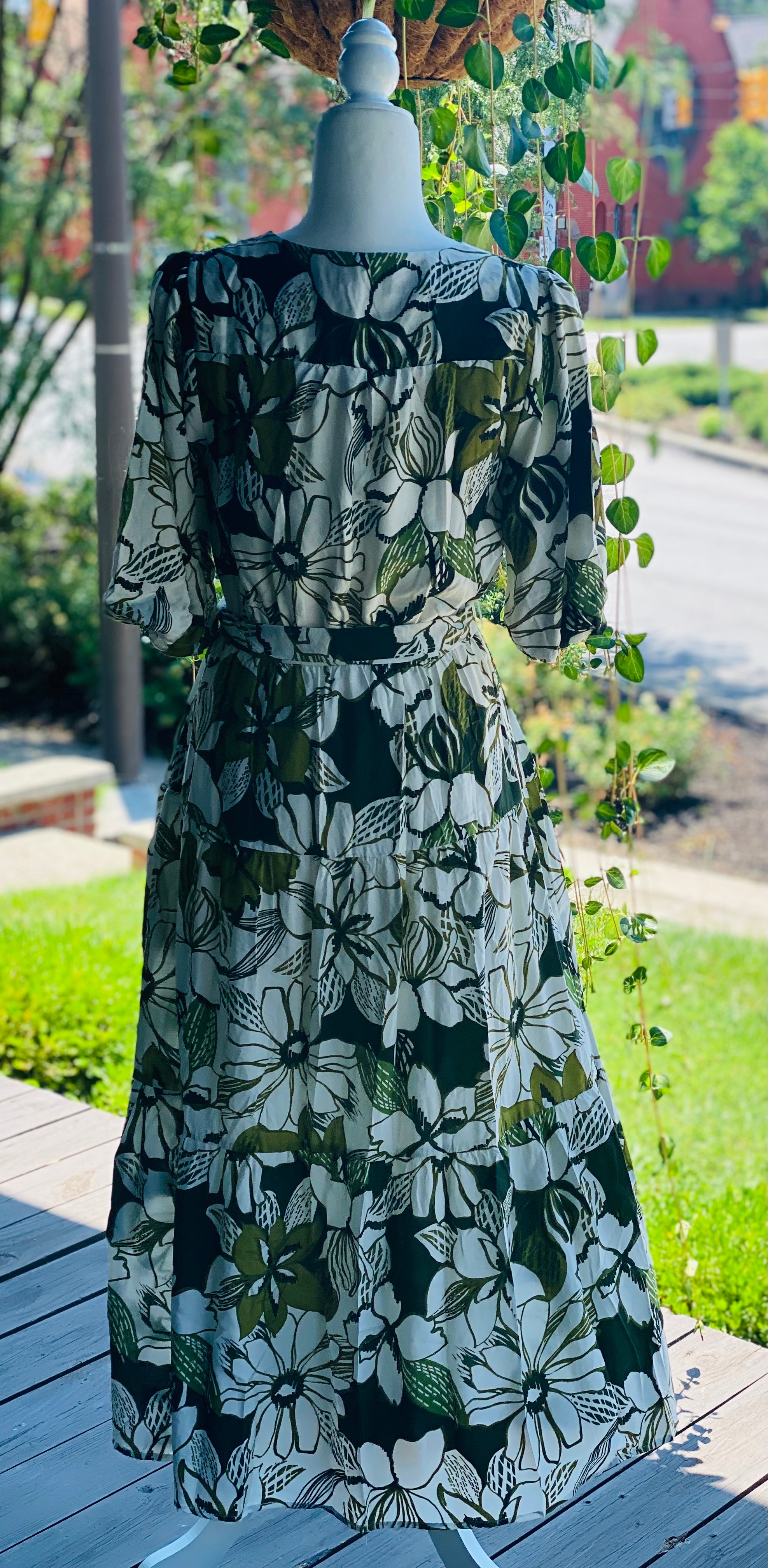 Libby Greenery Garden Midi Dress