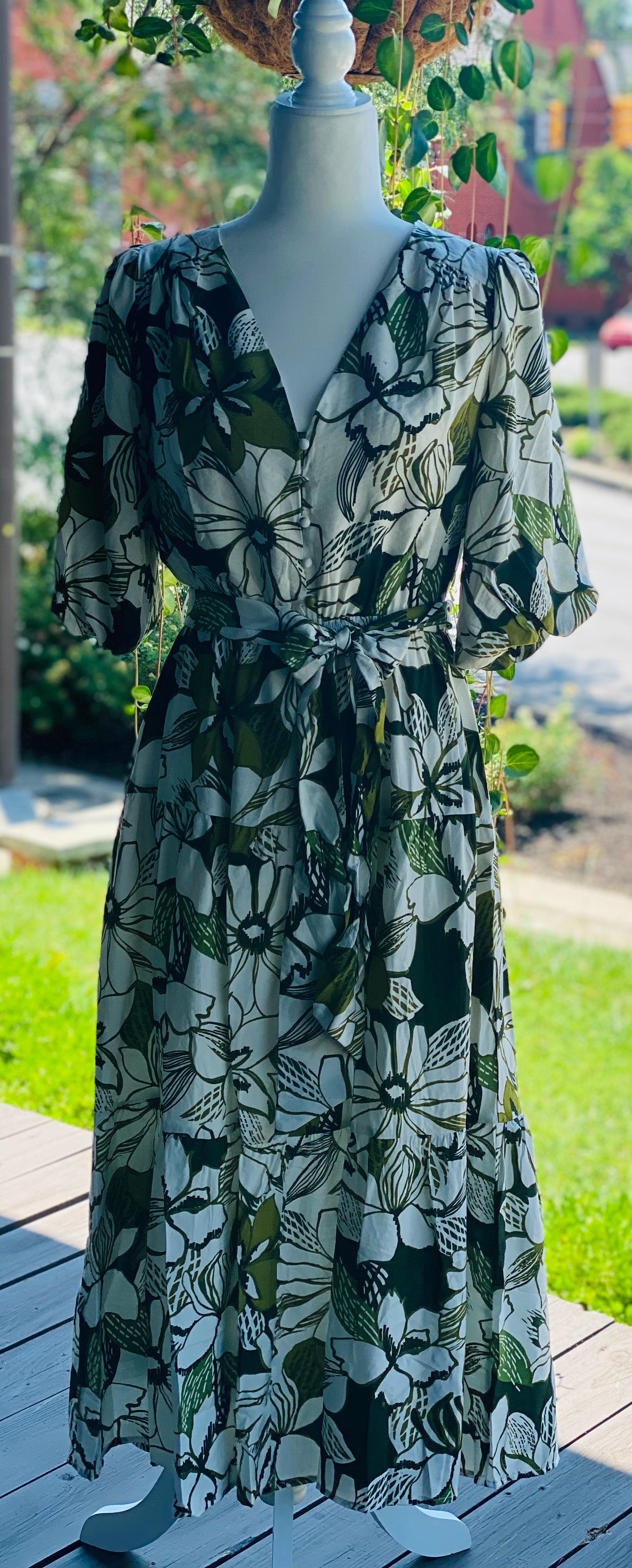 Libby Greenery Garden Midi Dress