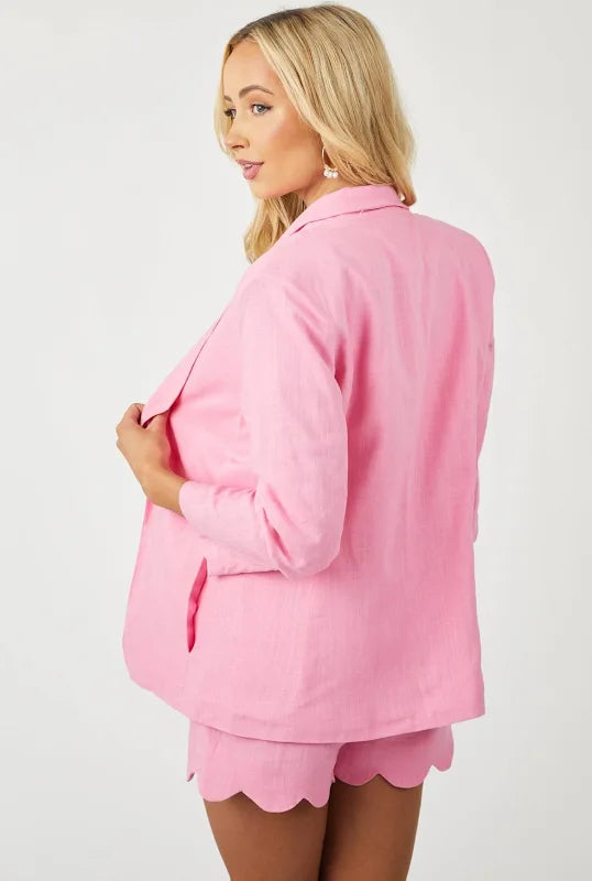 Lilly Fitted Linen Blazer