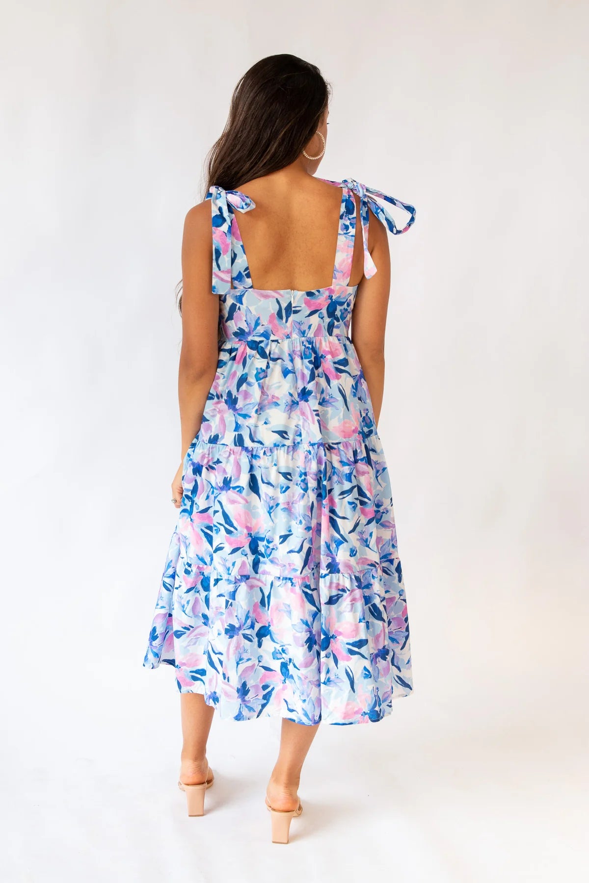 Alessia Printed Midi Tiered Dress