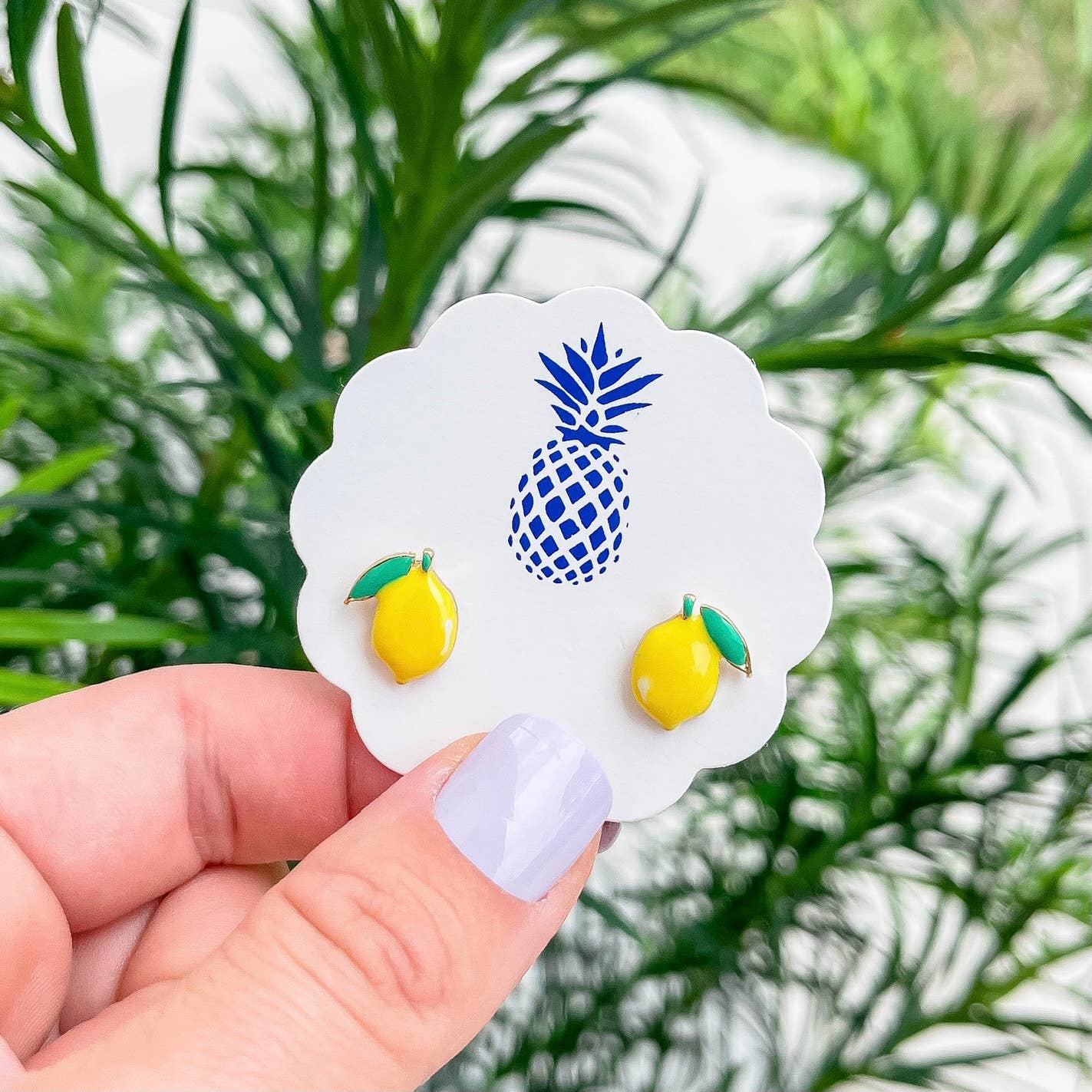 Lemon Enamel Stud Earrings