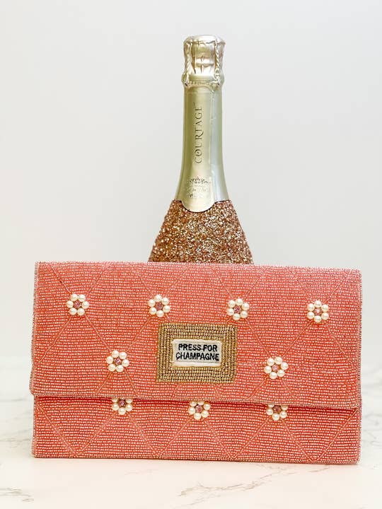 Press for Champagne Beaded Convertible Crossbody Bag