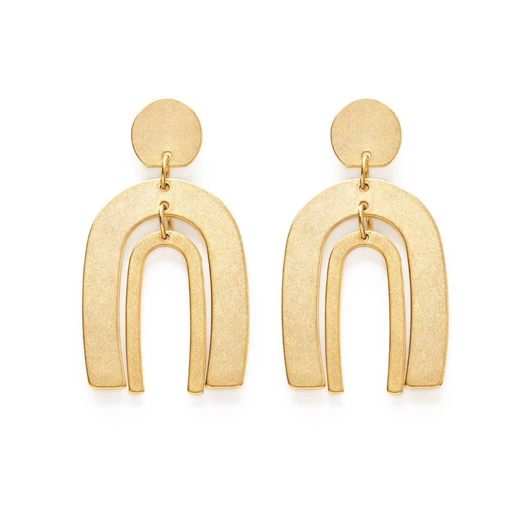 Arches Earrings - matte gold